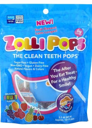 Леденцы для чистки зубов Zollipops The Clean Teeth Pops на пал...