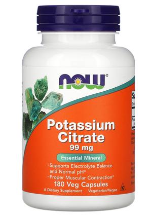 Калий цитрат 99 мг Now Foods Potassium Citrate поддержка здоро...