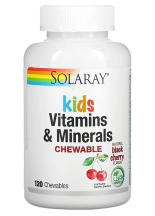 Мультивитамины для детей Solaray Vitamins Minerals 120 жевател...