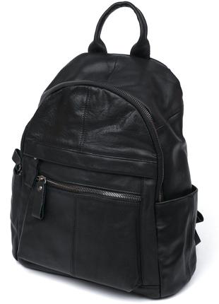 Функциональный кожаный рюкзак Vintage 20374 Черный