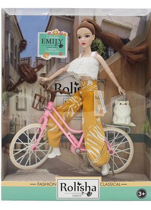 Лялька "Emily" з велосипедом та аксесуарами, шарнірна QJ111D р...