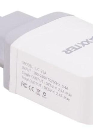 Зарядний пристрій Maxxter UC-25A 6 2 USB, 5V/2.4A (код 108648)