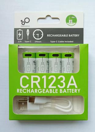Аккумулятор CR123A (16340) с разъемом TYPE-C Smartools 700 mAh...