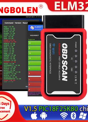 Автомоб.диагностический сканер ELM327 V1.5 OBD2 Wi-Fi PIC18F25K80