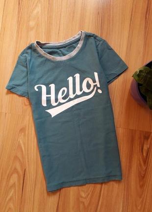 Очень красивая футболка hello  ( цвет голубовато - зеленый) 4 ...