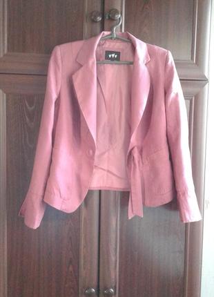 Льняной пиджак, жакет темно-розового  цвета per una