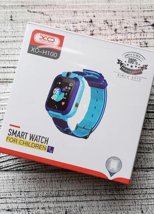 Смарт часы XO H100 Smart Watch детские с GPS трекером синий