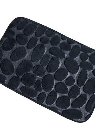 Плюшевый коврик «галька» 40×60 см черный