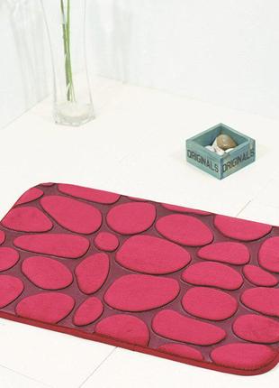 Плюшевый коврик «галька» бордовый 40×60 см