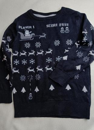 Детская оригинальная новогодняя кофта свитшот свитер oт next. ...
