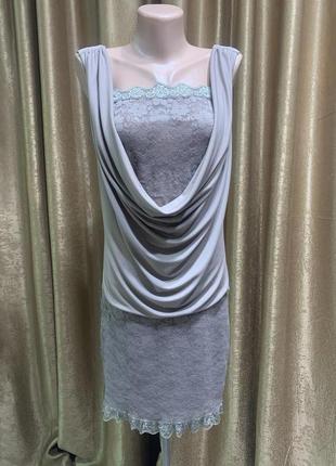 Шикарное вечернее мокко платье качеля Extasy Италия, размер L