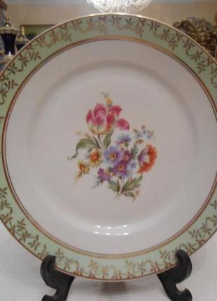 Антикварна тарелка - 23.5 см. цветы мейсенский букет фарфор ге...