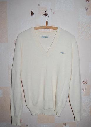 Пуловер кофта, джемпер полушерстяной lacoste оригинал france 52 р