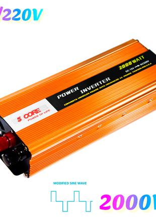 Преобразователь напряжения DC12V-AC220V 2000W Inverter 5 CORE ...