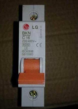 Автоматический выключатель LG 1P 6.0KA  BKN C 16A на DIN-рейку.
