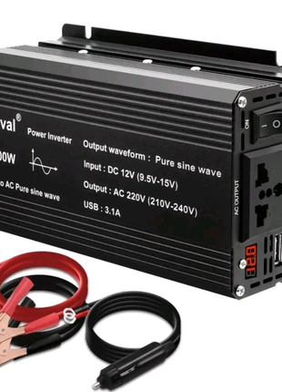 Інвертор FOVAL 1500W/12V220V/чиста синусоїда/перетворювач напруги