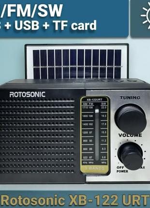 Радіоприймач із сонячною панеллю ліхтариком Rotosonic XB-122UR