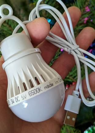USB Led 3w. с проводом 110 см. Лампа для кемпинга. Аварийный свет