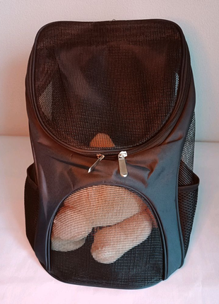 Рюкзак переноска для кота і собак Чорна(в.п41,в.з34,ш30,гл25
