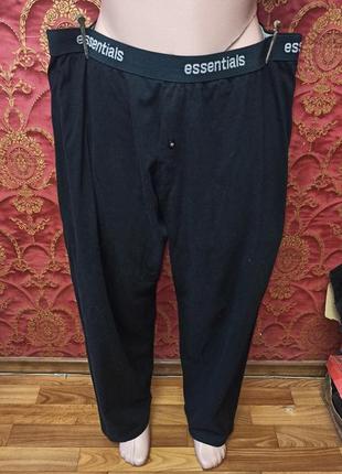 Черные пижамные брюки из хлопка трикотаж размер л