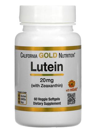 California Gold Nutrition, лютеин с зеаксантином, 20 мг, 60 капсу