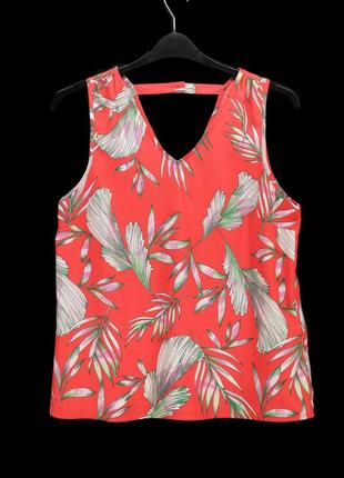 Красивая коралловая блузка без рукавов "vero moda" с раститель...