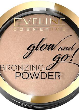 Eveline cosmetics glow & go bronzing powde, ціна знижена.