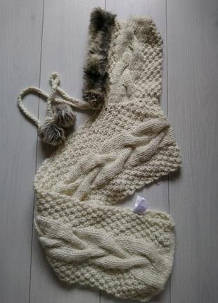 Зимний шалф шарф с капюшоном