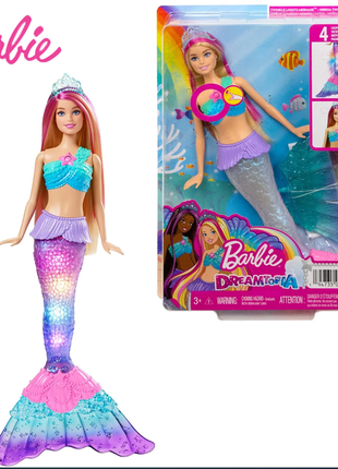 Барбі русалка зі підсвіткою хвоста mermaid barbie doll with wa...