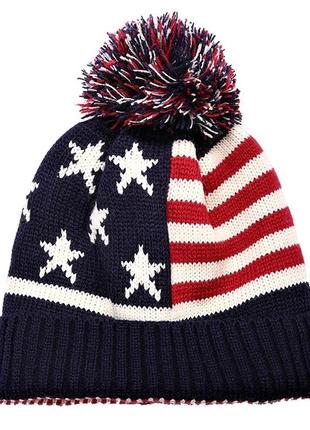 Зимняя шапка с флагом сша америка usa