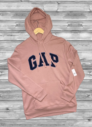 Чоловіча толстовка худі gap logo fleece hoodie рожева