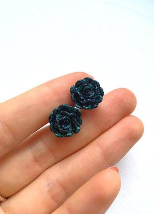 Серьги, роза, розочки, розы
