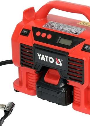 Компрессор аккумуляторный YATO Li-Ion 18 В, 3.0 AxГ, 60 Вт, да...