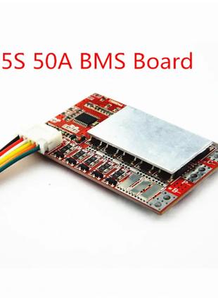 Плата защиты BMS 5S 50A с балансировкой Li-Ion 18650, 26650 (К...