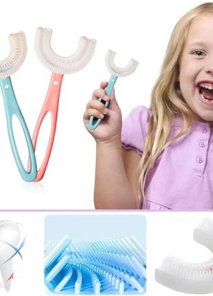Силиконовая u-образная зубная щетка для детей u-shaped toothbr...