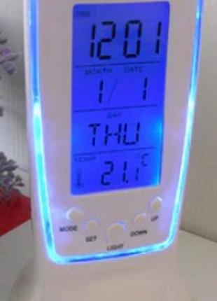 Електронний настільний будильник, цифровий годинник/термометр
