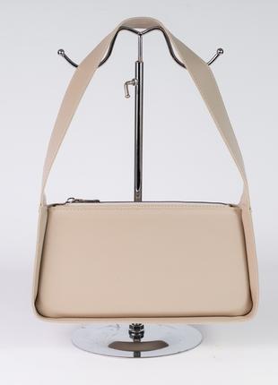 Женская сумка бежевая сумка багет бежевая сумочка сумка на плечо