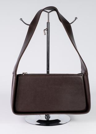 Женская сумка коричневая сумка багет коричневая сумочка сумка