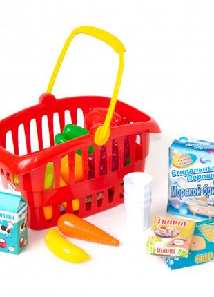 Ігровий набір "Супермаркет" кошик з продуктами 362B2, 3 кольори