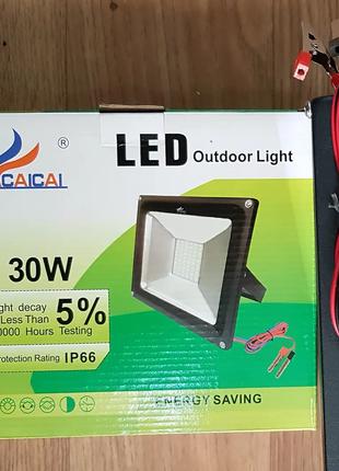 Переносной светодиодный прожектор 12v 30w LED 30w 12v (на зажи...