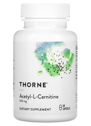 Ацетил-L-карнитин, Acetyl-L-Carnitine, Thorne Research, 60 капсул