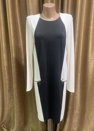 Чёрно-белое стильное платье Khujo Размер s, m L