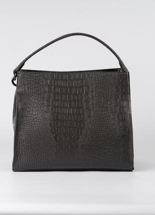 Женская сумка серая сумка рептилия сумка квадратная сумка кроко