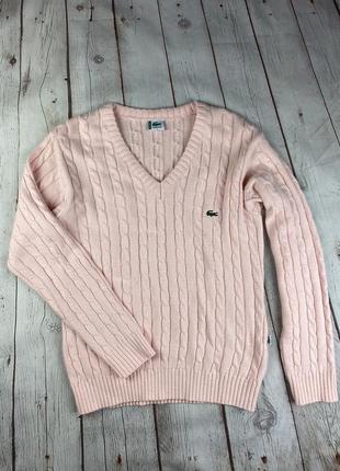 Кофта свитер женская лакоста lacoste стильная розовая бежевая ...