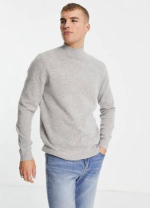 Свитер гольф теплый высокий воротник asos 1982543 lambs wool grey