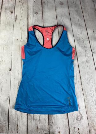 Спортивная беговая футболка женская голубая розовая яркая комп...