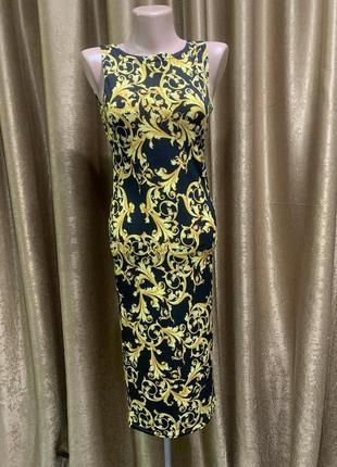 Стрейчевое платье миди Asos с невероятным принтом в стиле Версаче