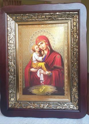 Икона Божьей Матери Почаевская, киот 32×42см