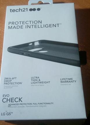 Чохол-бампер для Lg G5 чорний TECH21 EVO Check Protection Case...