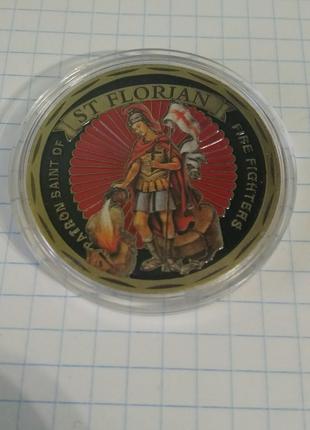 Монета Святий Флоріан - покровитель пожежників.